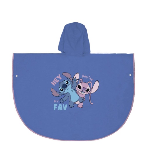 Poncho impermeável Disney Stitch lilás