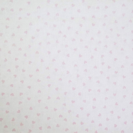 Tecido Digital Corações Branco/Rosa 1x1,50m