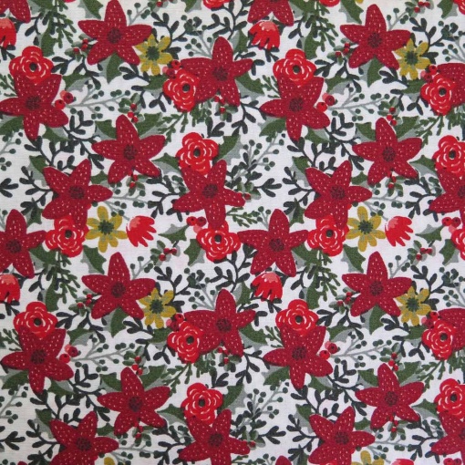 Tecido Natal Flores Multicor 1x1,50m