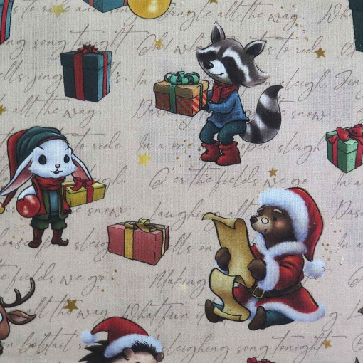 Tecido natal bege/multicolor 1x1,50m