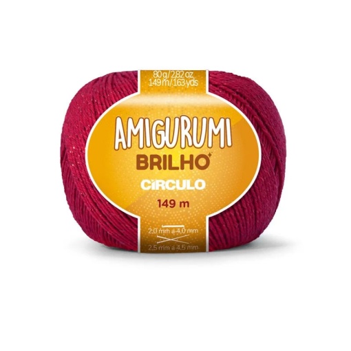 Fio de Crochet CÍRCULO Amigurumi Brilho 80g Carmim 3528