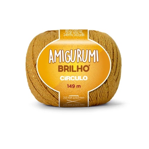 Fio de Crochet CÍRCULO Amigurumi Brilho 80g Mostarda 7030