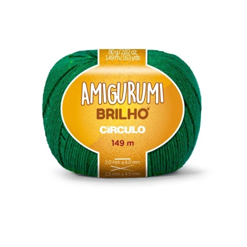 Fio de Crochet CÍRCULO Amigurumi Brilho 80g Verde Bandeira 5767