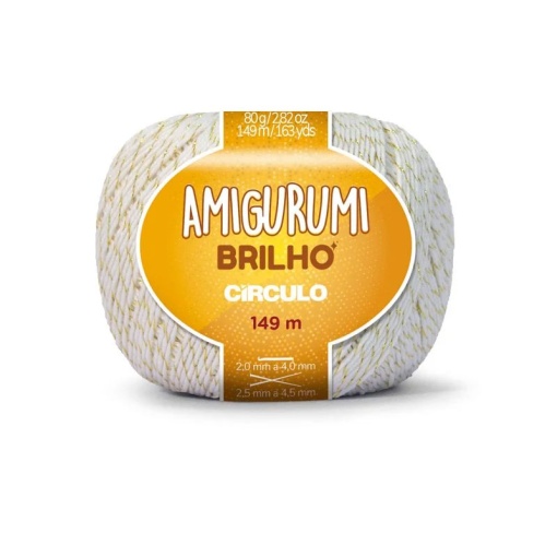 Fio de Crochet CÍRCULO Amigurumi Brilho 80g Branco 8001