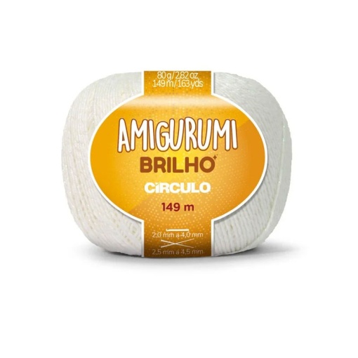 Fio de Crochet CÍRCULO Amigurumi Brilho 80g Floco de Neve 8121