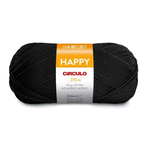 Fio de Crochet CÍRCULO HAPPY 100g Preto 8990