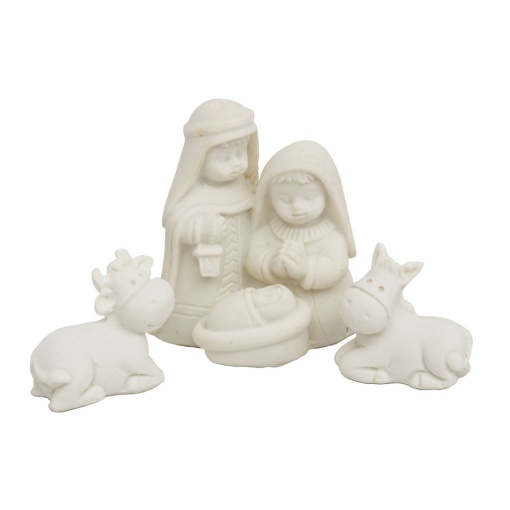Presépio Infantil em Marfinite para Pintar 5 peças 4cm LG