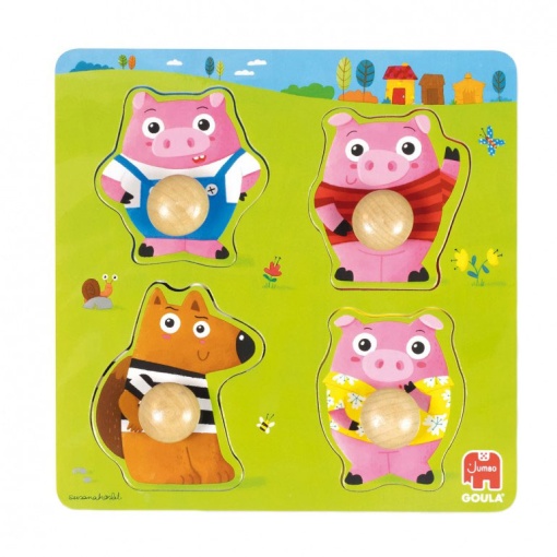 Puzzle GOULA 4 peças Os Três Porquinhos