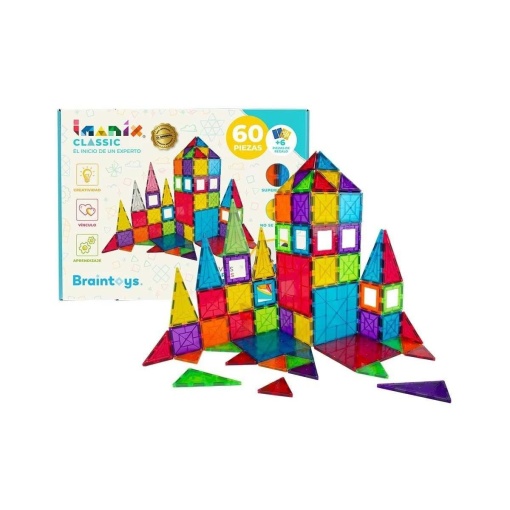 Jogo de Construção Magnético Imanix Classic 60 peças BRAINTOYS