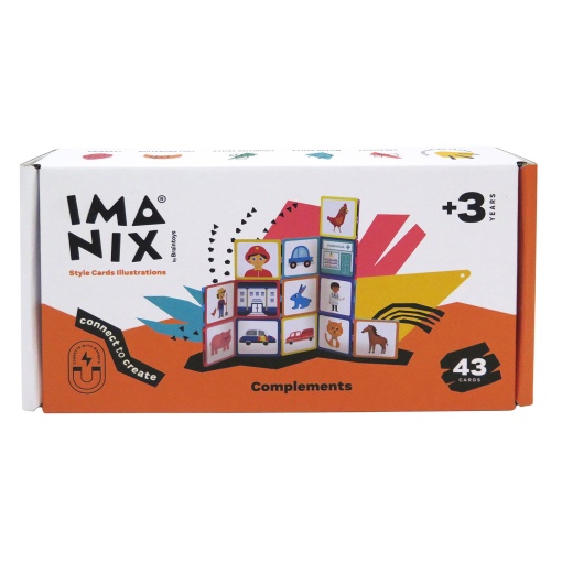 Jogo de Construção Magnético Imanix Style com Cartas Ilustradas BRAINTOYS