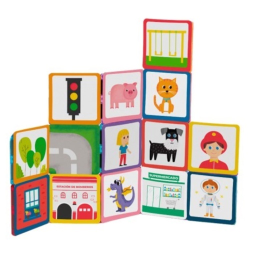 Jogo de Construção Magnético Imanix Style com Cartas Ilustradas BRAINTOYS