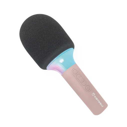 Microfone de karaoke com luz rosa KIDYWOLF