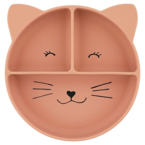 Prato de Silicone com Divisórias e Ventosa Mrs. CAT TRIXIE