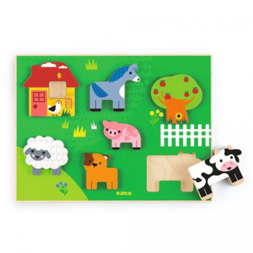 Puzzle DJECO 7 peças Animais da Quinta