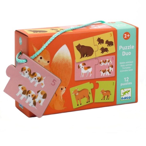 Puzzle Duo DJECO 24 peças Animais Bebés