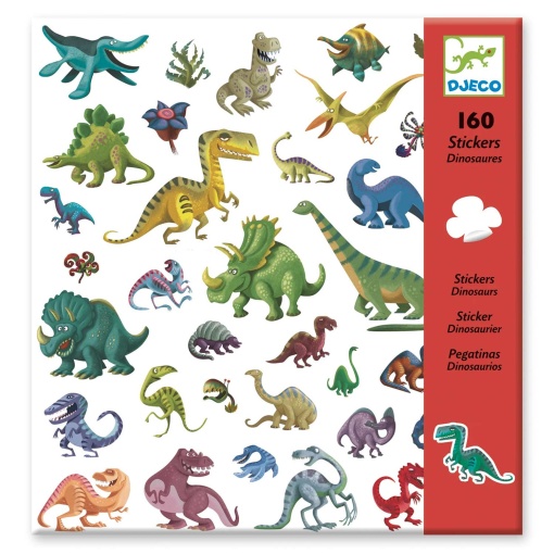 Autocolantes DJECO dinossauros (160 unidades)