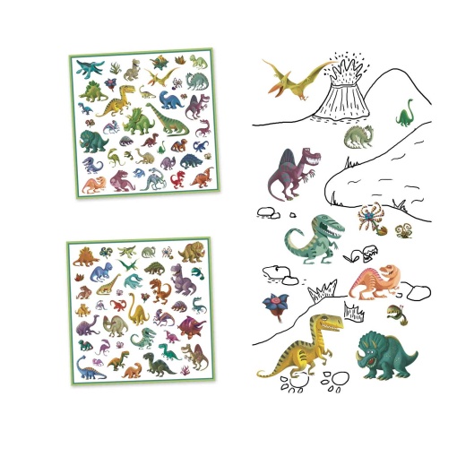 Autocolantes DJECO dinossauros (160 unidades)