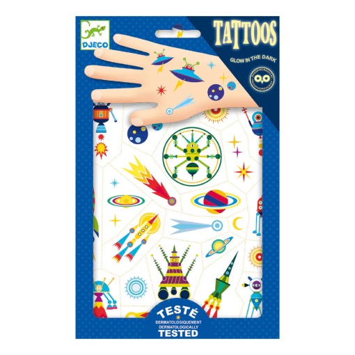 50 Tatuagens Brilham No Escuro - Odisseia No Espaço DJECO