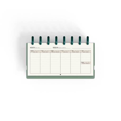 Planner semanal A5 Ingeniox My Week com check list verde