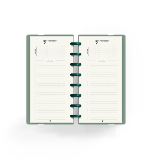 Planner semanal A5 Ingeniox My Week com check list verde