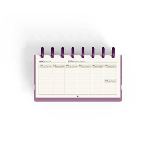 Planner semanal A5 Ingeniox My Week com check list bordeaux