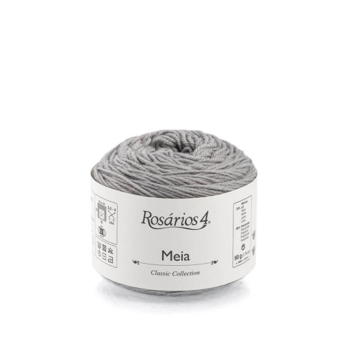 Fio de Tricot Rosários 4 Meia 50g Cinza Médio 09
