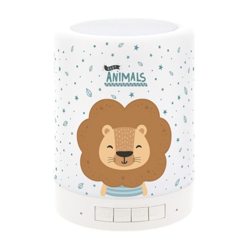 Coluna Bluetooth com Lâmpada AUREA Kids Baby Animals Leão