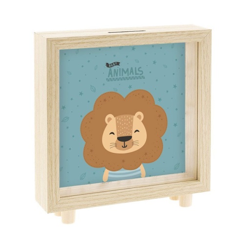 Mealheiro de madeira AUREA Kids Baby Animals leão