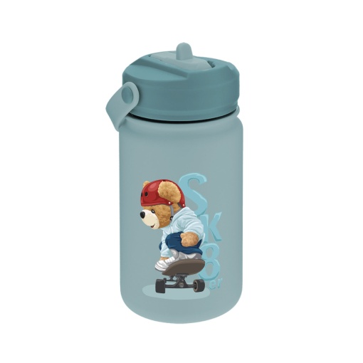 Garrafa Térmica com Adaptador Lovely Teddy Story Skateddy 330ml