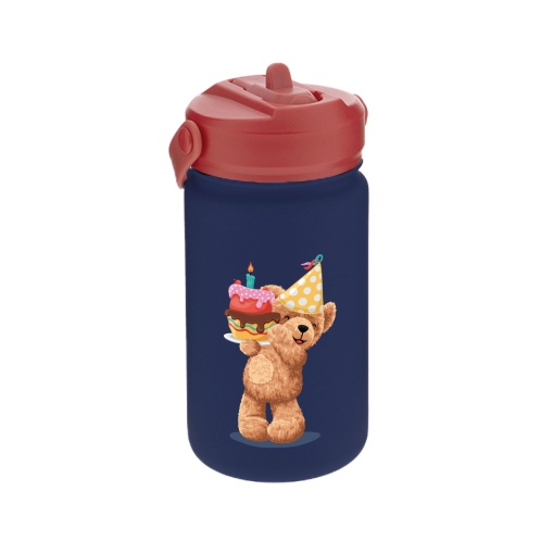 Garrafa Térmica com Adaptador Lovely Teddy Story HAPPY Bearday 330ml