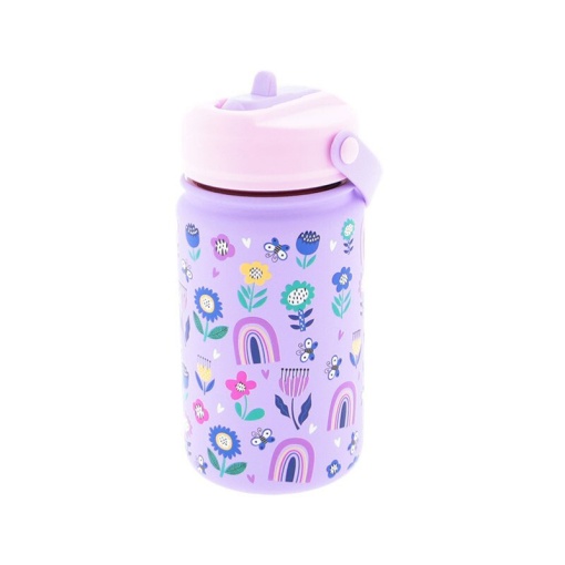 Garrafa Térmica AUREA Kids Flowers lilás 330ml