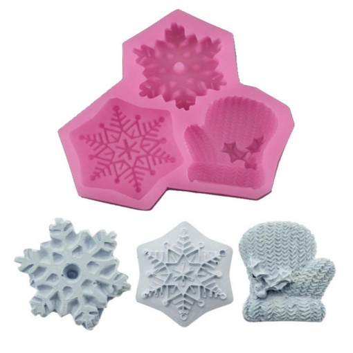 Molde de silicone neve com luva de Natal STAFIL