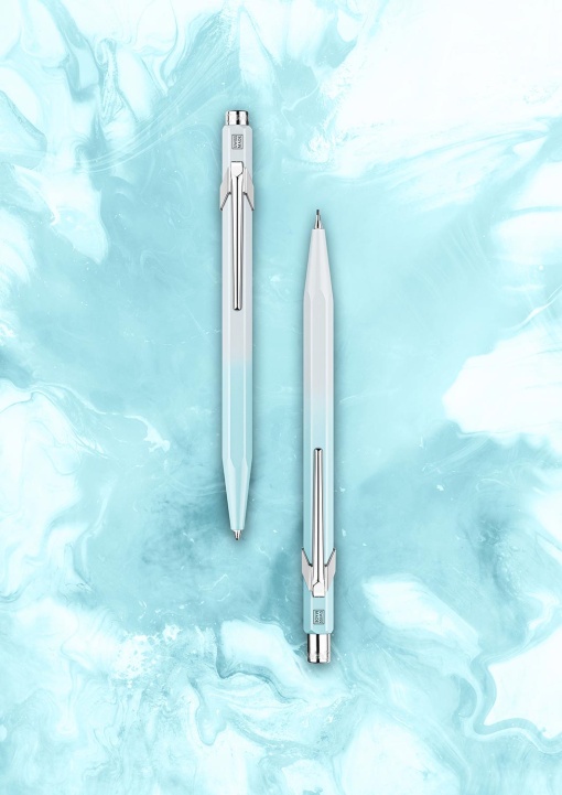 Caran d'Ache Blue Lagoon ballpoint pen and 0.5mm mechanical pencil set