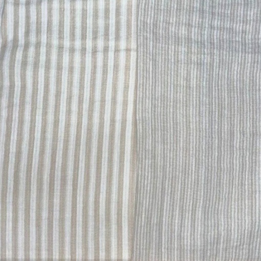 Tecido HILOGAR Mousseline/Double Gaze Hollie Branco/Bege 1x1,25m