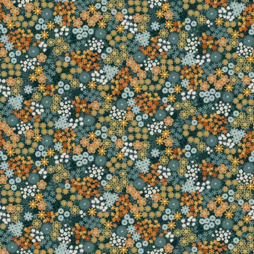 Tecido MAKOWER Revival Sprig Meadow Blue 1x1,12m
