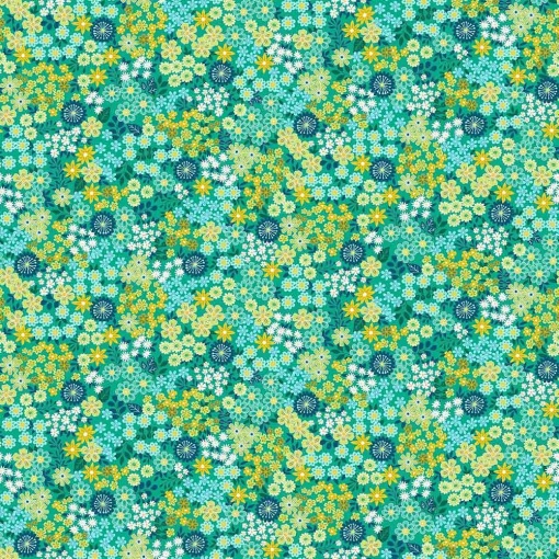 Tecido MAKOWER Revival Meadow Teal 1x1,12m