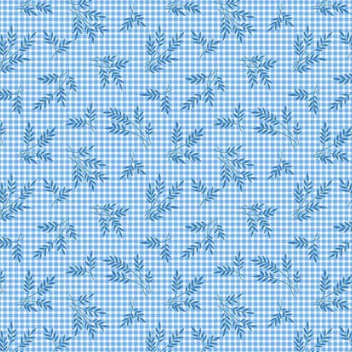 Tecido MAKOWER Plain And Simple Wheat Gingham Blue 1x1,12m