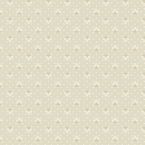 Tecido MAKOWER Plain and Simple Tri Flower Buttercream 1x1,12m 2/002n