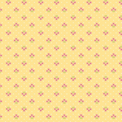 Tecido MAKOWER Plain And Simple Tri Flower Yellow 1x1,12m
