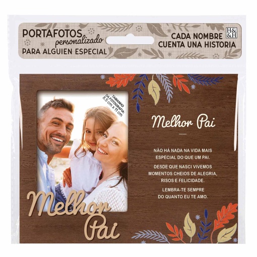 Moldura de madeira "Melhor pai" 18x14cm