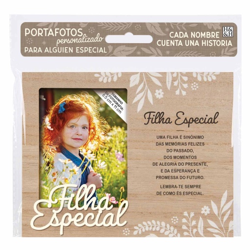 Moldura de madeira "Filha especial" 18x14cm