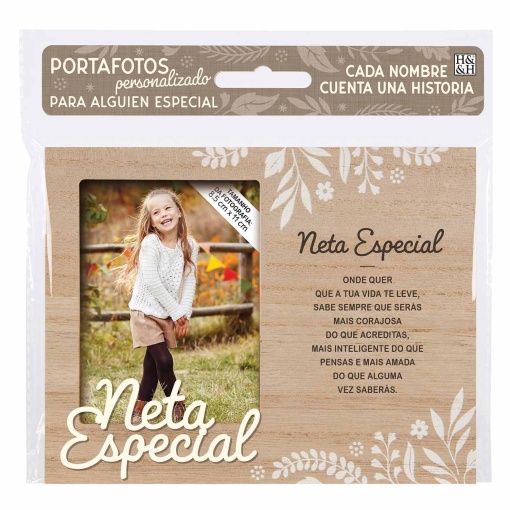 Moldura de madeira "Neta especial" 18x14cm