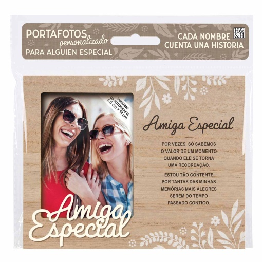 Moldura de madeira "amiga especial" 18x14cm
