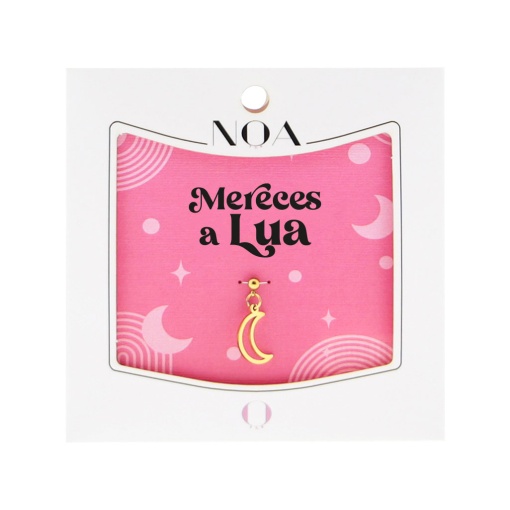 Charm Aço Dourado NOA Story Lua "Mereces a Lua"