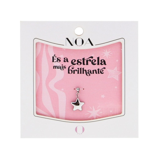 Charm Aço Prateado NOA Story ESTRELA "És a ESTRELA Mais Brilhante"