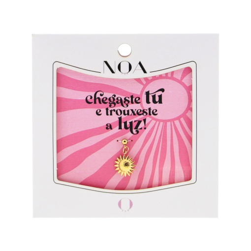 Charm Aço Dourado NOA Story Sol "Chegaste Tu e Trouxeste a Luz"