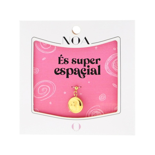 Charm Aço Dourado NOA Story Lua "És Super Espacial"