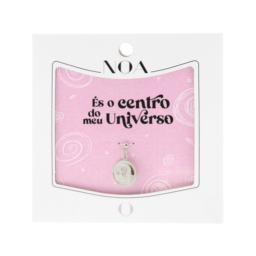 Charm Aço Prateado NOA Story Lua "És o Centro do Meu Universo"
