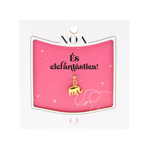 Charm de aço dourado NOA Story elefante "És elefantástica"