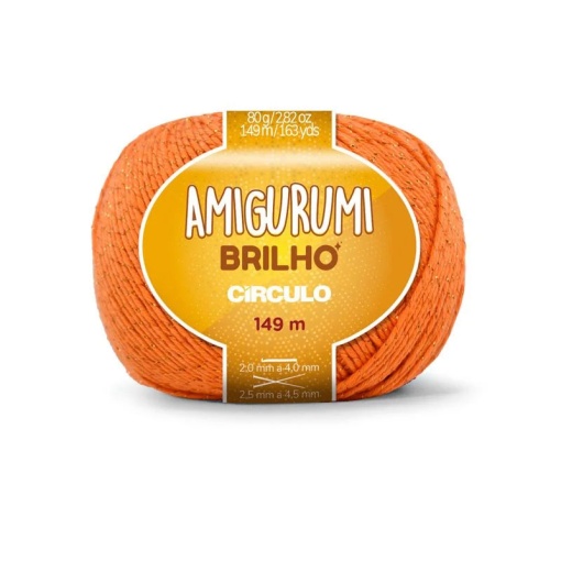 Fio de Crochet CÍRCULO Amigurumi Brilho 80g Laranja 4456